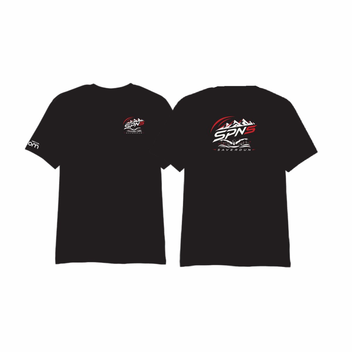 tee shirt noir avec marquages Saverdun Pyrénées Natation Sauvetage